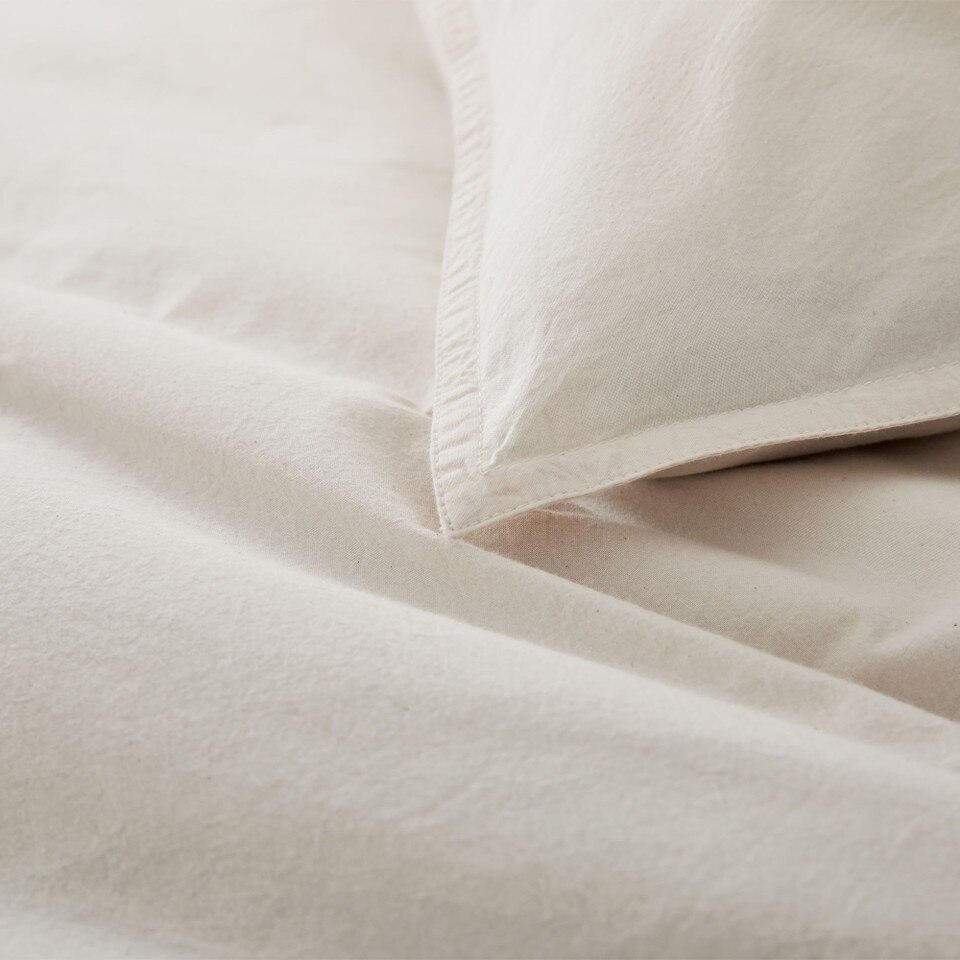 Organic Washed Cotton Percale Duvet Cover & Pillowcases